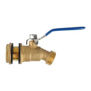 lot 12428 image: Himaweek Brass Rain Barrel Spigot - 34in GHT Male Threaded Quarter Turn Ball Valve Faucet for Water Container Bucket