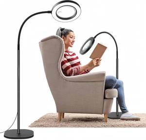 lot 13692 image: ZOOIQ 10X Magnifying Glass with Light Three Color Temperature LED Adjustable Height Floor Lights Suitable for Reading, Handicrafts, and Jewelry Merchants