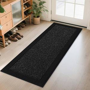 lot 13716 image: BEQHAUSE Indoor Door Mat 24in x 60in, Dirt Trapper Door Mats Non-Slip Entryway Rugs Washable, Resist Dirt Absorbent Welcome Mat, Low Profile Floor Mats for Front Back Door and Entryway, Black