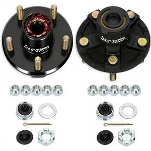 lot 13726 image: Redants 2 Sets 3500 LB Trailer Hub Kit, 5 Lug 4.5in Bolt Pattern Trailer Hub, Pre-Assembled and Greased for Easy Installation, Fits 1-116in to 1-38in Spindles (#84)