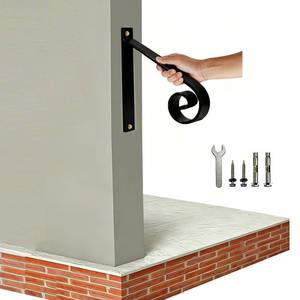 lot 13727 image: 12inch Handrail for Outdoor Steps,1 Step Stair Handrails-Wall Mounted Wrought Iron Hand Railing-Powder Coated Carbon Steel-Metal Art Single Step Handrail-Step Grab Rail for Indoor Outdoor Stair Step