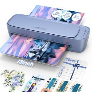 lot 13744 image: 13 Inch Laminator Machine 11x17 with Laminating Sheets Personal Laminator for Teachers, 60S Warm Up Cold Thermal Lamination Machine for Home Office, A3 Laminating Machine Portable Paper Laminate Kit