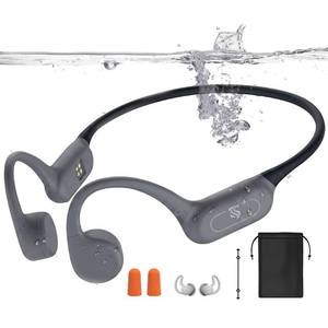 lot 14287 image: Roujune Bone Conduction Headphones IPX8 Waterproof Swimming Headphones Open Ear Headphones with MP3 Mode 32GB Memory 8H Playtime Bluetooth 5.4 Ear Buds Secure Fit for Running and Fitness (Gray)