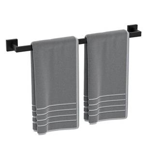 lot 14290 image: Luxbaro Matte Black Towel Bar 24 Inch, Square Base Thicken Towel Rack for Bathroom Wall, SUS304 Stainless Steel Towel Rod, Modern Home Decor (Total Length 26-Inch)