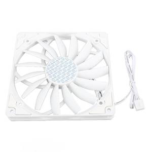 lot 14291 image: Denash 140mm PWM Case Fan,4 Pin Ultra Thin Low Noise PC Fans,300 to 1100RPM 12V MFDB Bearing PC Cooling Fan with High Airflow 76.5CFM (White)