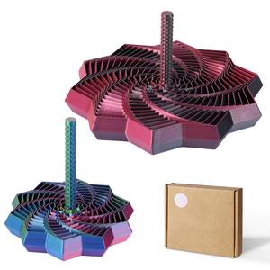 lot 14298 image: 2 Pack 3D Printed Fidget Toys, Hexagon Whirling Spiral Sensory Fidget Star with Handles, Colorful Smooth Expandable Toy for Kids, Teens, Adults, 2 Sizes, ADHD and Stress Relief for Office or Homework