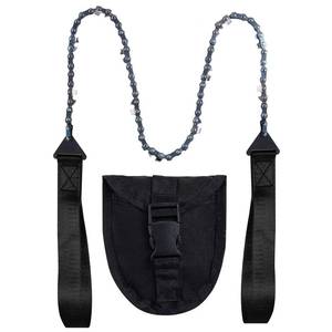 lot 14321 image: Sucrain Pocket Chainsaw with Paracord Handle, Folding Chain Hand Saw, Emergency Outdoor Survival Gear for Camping, Hunting, Hiking, Cutting Wood and Tree (Black, 11 Teeth, 24ftft Long)