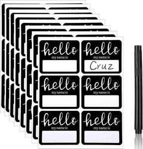 lot 14354 image: 120 Pieces Hello My Name is Stickers, Hello Name Tag Labels with Black Marker Pen for Home School Conferences Office and Mailing
