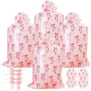 lot 14355 image: R HORSE Extra Large Plastic Gift Bags - 4Pcs Pink Bow Jumbo Gift Bags with Ropes and Tags 48in x 36in Oversized Present Wrapping Bag Giant Goodie Bag for Baby Shower Birthday Wrapping Supplies