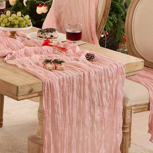 lot 14357 image: Dusty Pink Table Runner Graduation Cheesecloth120 Inch Boho Rustic Gauze 10 FT Cheese Cloth Table Runners Decorations for Fatherfts Day Birthday Baby Shower Wedding Holiday Home Party Decor