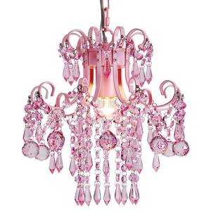 lot 19457 image: QandS Mini Crystal Chandelier, Modern Pink Chandelier,Small Hanging Light Fixture for Princess Room Dressing Room Bathroom Clothing Store Salon W11.8 1 Light E26. UL Listed
