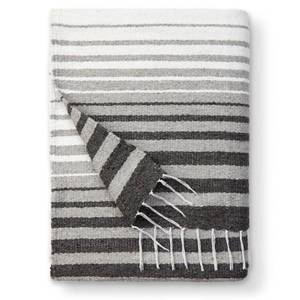 lot 19469 image: Gray Mexican Blanket by Laguna Beach Textile Co - Beach, Yoga, Camping, or Decorative Throw Blanket - Traditional Handmade Serape - Gray Tulum
