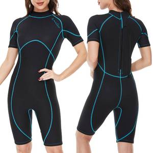 lot 19482 image: OMGear Wetsuit Women Men 3mm Neoprene Dive Wet Suit for Cold Water Short Thermal Swimsuit for Adults Snorkel Suit for Snorkeling Scuba Diving Swimming Surfing(Wathet,X-Large)