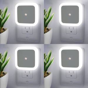 lot 20203 image: 4Pack Night Lights Plug-into Wall - Nightlight Dusk to Dawn Sensor Plug in LED Lighting, Auto-OnOff Lamp for Home Living Room Bedroom Bathroom Hallway Kitchen