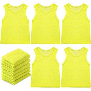 lot 20207 image: Sintege 12 Pcs Soccer Pinnies Pennies Jersey Scrimmage Vest Sports Practice Jersey Mesh Basketball Vest for Youth Adult Kids(Medium,Yellow) (Open Box, May Be Missing Pieces)