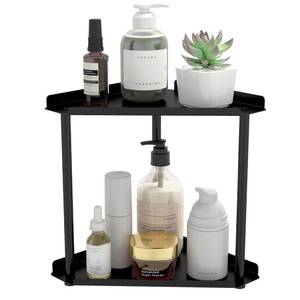 lot 20238 image: Jesginboo 2 Tier Bathroom Counter Organizer, Vanity Organizer Corner Shelf, Skincare, Makeup Countertop Organizers, Kitchen, Bathroom Counter Storage, Black