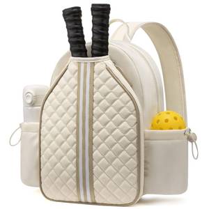 lot 20240 image: Sucipi Pickleball Bags for Women Lightweight Crossbody and Stylish Quilted Pickleball Paddle Sling Bag Backpack, Pearl Beige