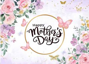 lot 20246 image: Dudaacvt 7x5ft Happy Motherfts Day Backdrop Motherfts Day Floral Background Motherfts Day Party Decorations Backdrop Pink Flowers Photo Background