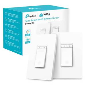 lot 20279 image: Kasa Smart 3 Way Dimmer Switch KIT, Dimmable Light Switch Compatible with Alexa, Google Assistant and SmartThings, Neutral Wire Needed, 2.4GHz, ETL Certified, No Hub Required, White (KS230 KIT v2)