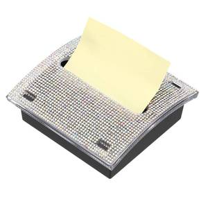 lot 20280 image: PATIKIL Stick Note Pad Holders, 4 x 4 Inches Rhinestone Sticky Note Dispenser Memo Pad Holder Office Desk Organizer Supplies for Office Home Desk Organization, AB Color