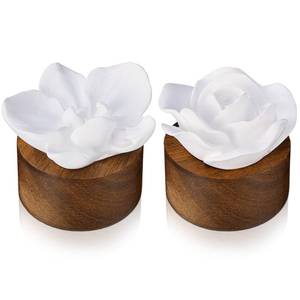 lot 20315 image: Acellegic 2 Pcs Ceramic Rose Diffuser Flower Passive Essential Oil Diffuser Flower Ceramic Aromatherapy Non Electric Battery for Home Office Tabletops Bathroom Decorative Birthday Ideal Gifts (One Damaged)