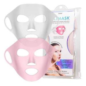 lot 20329 image: Lindo Silimask Reusable Silicone Facial Mask Cover for Sheet Masks - Travel Pouch Included