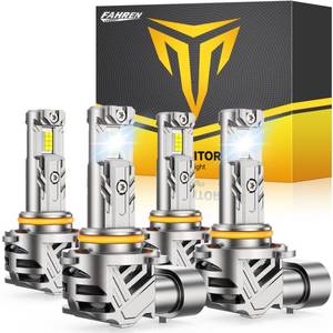 lot 20343 image: FAHREN 2026 Upgraded 9005 9006 Light Bulbs Combo, 100,000LM 1200percent Super Bright Bulb 11 Mini Size No Adapter Required, 6500K Cool White HB3HB4 Compatible, Plug-and-Play, Pack of 4.