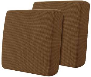 lot 20346 image: Hokway Stretch Couch Cushion Covers, 2 Piece Individual Sofa Cushion SlipcoversJacquard Sofa Seat Slipcover Set, Non-Slip Protector for Cushion (Coffee,Small-2PC)