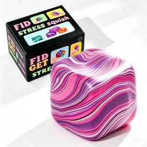 lot 20359 image: 1 Pack Fidget Toys Squishy Stress Cube, Stress Balls for Kids Adults Squishies Stress Relief, Ice Sugar Sensory Toys for Kids with Autism, Fidgets for Classroom Prize Toys(Pink,1 Pack)