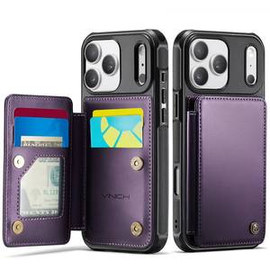 lot 20362 image: Vinich for iPhone 17 Pro Max Wallet Case with Card Holder, RFID Blocking Credit Slots Kickstand Shockproof Phone Cover Fit for iPhone 17 Pro Max 6.9in Purple
