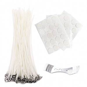 lot 20363 image: EricX Light 8 inch Candle Wick with Candle Wick Stickers and Candle Wick Centering Device,60 pcs for Candle Making
