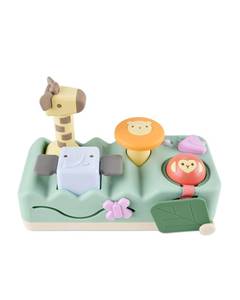 lot 20370 image: Skip Hop Tummy Time and Seated Play Cause and Effect Developmental Musical Baby Toy with 12 Animal Sounds, Lights, Music and 6 Activities, Geometric Wonders 2-in-1 Pounding Bench, Age 3m