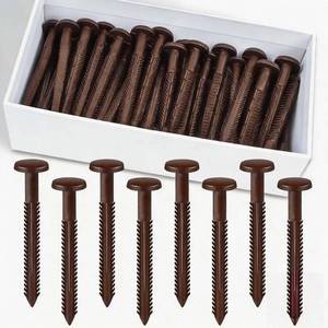 lot 20372 image: 60Pcs 3 Inch Vinyl Shutter Fasteners, Window Shutter Panel Pegs Shutter Screws Lok Pins Plastic Shutter Spike Anchors for Installing Decorative Exterior Wood Aluminum Vinyl Shutter (Federal Brown)