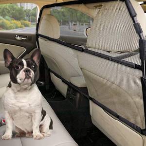 lot 1858 image: Dog Car Barrier Escape-Proof, 50 Wide Car Divider for 2nd 3rd Row Seats & Cargo Area, Durable Back Seat Car Gate Trunk Barrier with See Through Net Mesh for Small Trucks & SUV & Mid-Sized Vehicle