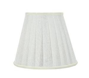 lot 1878 image: Aspen Creative 33112 Small Pleated Empire Shape Chandelier Clip-On Lamp Shade, White, 3 Top x 5 Bottom x 4-14 Slant