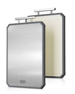 lot 1805 image: SNOWCLAD Stainless Steel Cutting Board,Double Sided Steel Bread Boards for kitchen,Stainless SteelWheat straw pp Large Board for meat,non toxic Chopping,16  11 Inch,Dishwasher Safe