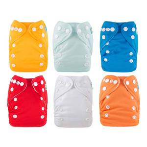 lot 1906 image: ALVABABY Newborn Cloth Diapers Pocket for Less Than 12pounds Cloth Diaper 6pcs with 12 Insert 6SVB03