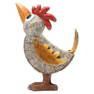 lot 1819 image: Wiresusan Outdoor Whimsical Rooster Statue Resin Chicken Art Sculpture Garden Rooster Figurine Decoration, Rustic Roosters Decor, Animal Ornament for Yard, Lawn, Home, Office, Garden Gifts