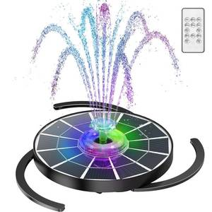 lot 2015 image: AISITIN 4W Solar Fountain with Lights, Chargeable Solar Bird Bath Fountains Built-in 2200mAh Battery, 2026 Upgrade Glass Panel Solar Water Pump for Bird Bath, Garden, Pond, Pool, Fish Tank, Aquarium