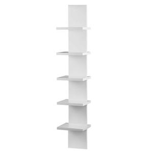 lot 1861 image: Extended 5 Tier Wall Shelf Unit - 43 Lack Display Floating Shelf, Narrow Smooth Laminate Finish - Vertical Wall Decor Mount Floating Storage Home Decor Organizer Tall Tower Utility Shelves(White)