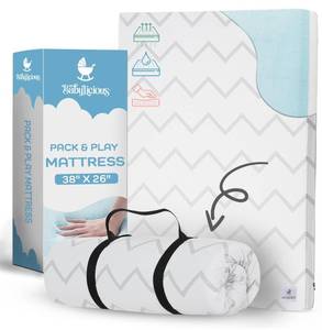 lot 2029 image: Babylicious Waterproof Pack and Play Mattress Pad - 38 x 26  Roll Up Style - Breathable Soft Memory Foam - Portable Mattress Topper- Baby Foam Mattresses for Babies - Includes Easy Carry Buckle