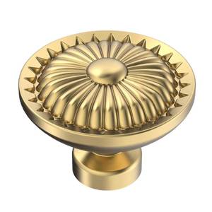 lot 2420 image: Alzassbg Cabinet Knobs, Champagne Bronze, Sunflower Design, Round Decorative Drawer Pulls, 1.28 Inch Diameter, 10 Pack, AL0006BRG