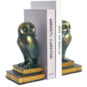 lot 1890 image: Kakizzy Book Ends for Shelves, Owl Decorative Bookends Bronze Bird Book Stopper Unique Kids Book Holders with Anti-Slip Base Luxurious Bookends for Kids Rooms Office Home Decor(Bronze)