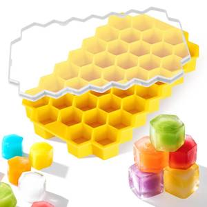 lot 2466 image: Silicone Mini Ice Cube Tray, 37 Pack Ice Trays for Freezer,Mini Ice Maker,Ice Cube Mold,Small Ice Cube Trays,Crushed Ice Trays for Wiskey.Juice Drink (Yerrow, 37 Pack ICE Cubes)