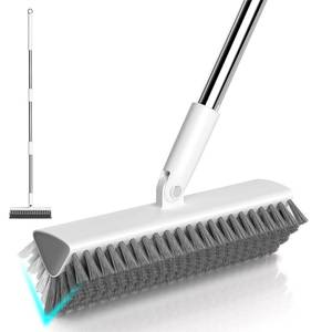 lot 2487 image: Floor Scrub Brush with Long Handle, Heavy-Duty Tile and Shower Grout Brush Stiff, Professional Grout Cleaner for Bathroom, Kitchen, Floor, Tile Brush Concrete Surfaces