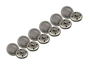 lot 2491 image: RECHERE 12 PCS Pinstripes Pattern Rope Rim Shank Metal Round Buttons Craft for DIYS Sewing Embellishment (Antique Silver,18mm)