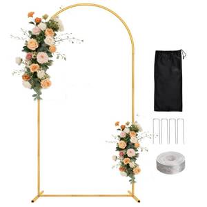 lot 3913 image: WellSign 7.2FT Arch Backdrop Stand for Parties, Metal Balloon Arch kit Stand, Gold Wedding Arch Stand Frame for Gender Reveal Ceremony Birthday Anniversary Bridal Graduation Party Event Decoration