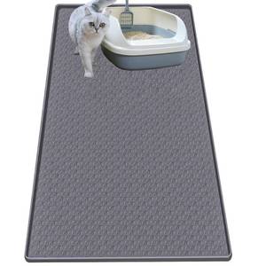lot 4250 image: Jacooxi Cat Litter Mat for Litter Box, Silicone Large Cat Litter Trapping Mat - 51.2x25.6 in, Waterproof & Non-Slip, Durable & Easy Clean, Gray