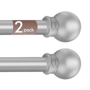 lot 4251 image: Authandis 2 Pack Silver Curtain Rods for Bedroom with Brackets,58 Inch Diameter Small Window Curtain Rod Adjustable 32 to 48 Inches,Easy Install Drapery Rods,Gray