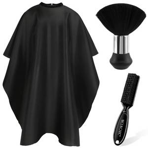lot 4252 image: NICEMOVIC Hair Cutting Barber Cape with Neck Duster Brush and Barber Brush, Professional Barber Accessories Cleaning Supplies for Salon Haircut Styling (Black)